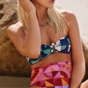 NWT Farm Rio Geometric Swim Bandeau Top
